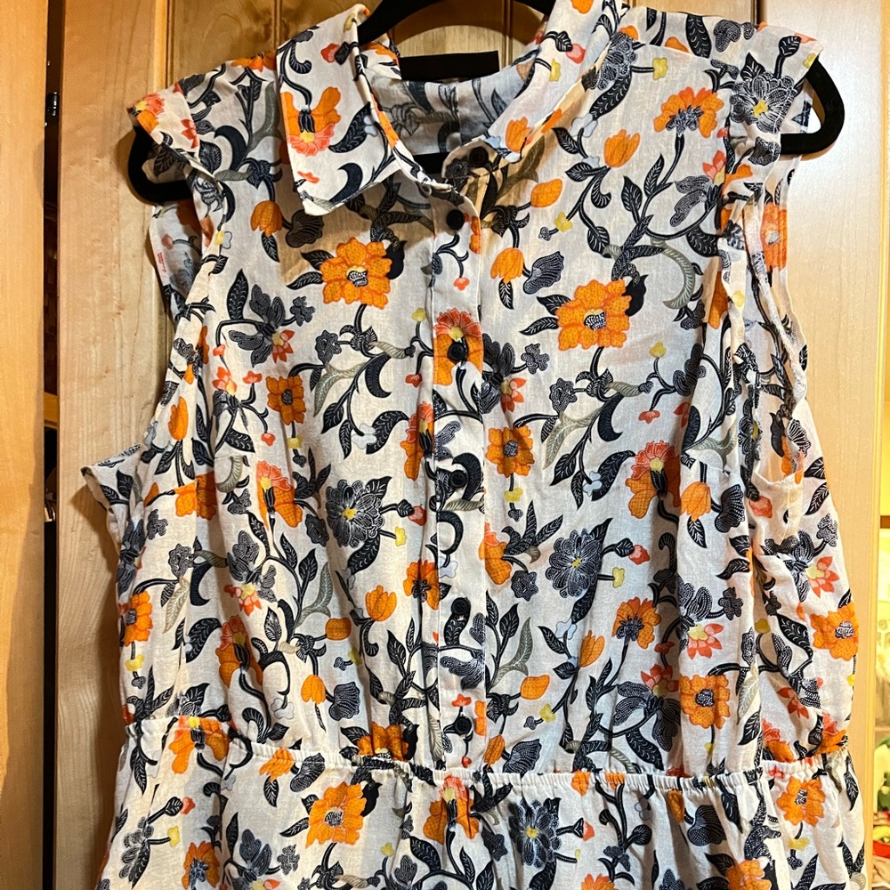 Lane Bryant Linen Blend Floral Top